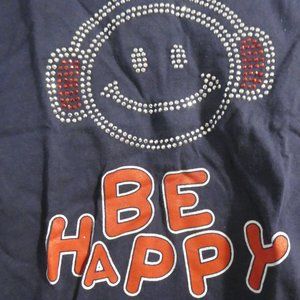 SOFIA & AUSTIN | size 13 | Navy Tee / T-Shirt | Be Happy Print Design | NWOT
